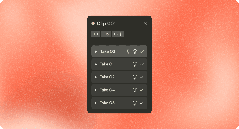 Multiple Take Generation